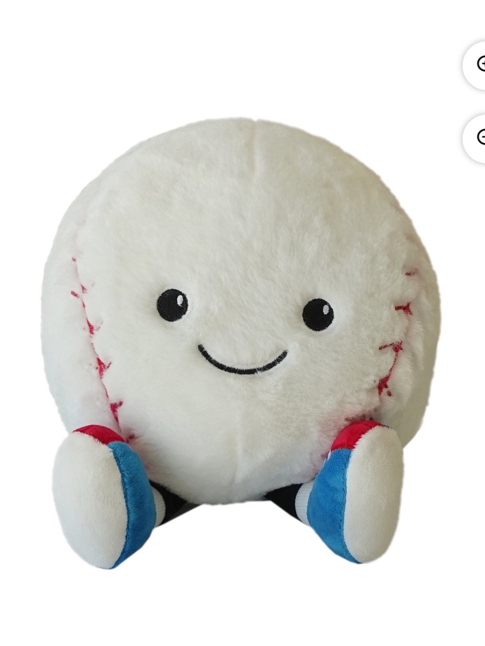 Plush Baseball Buddy Toy - White with Blue & Red Accents